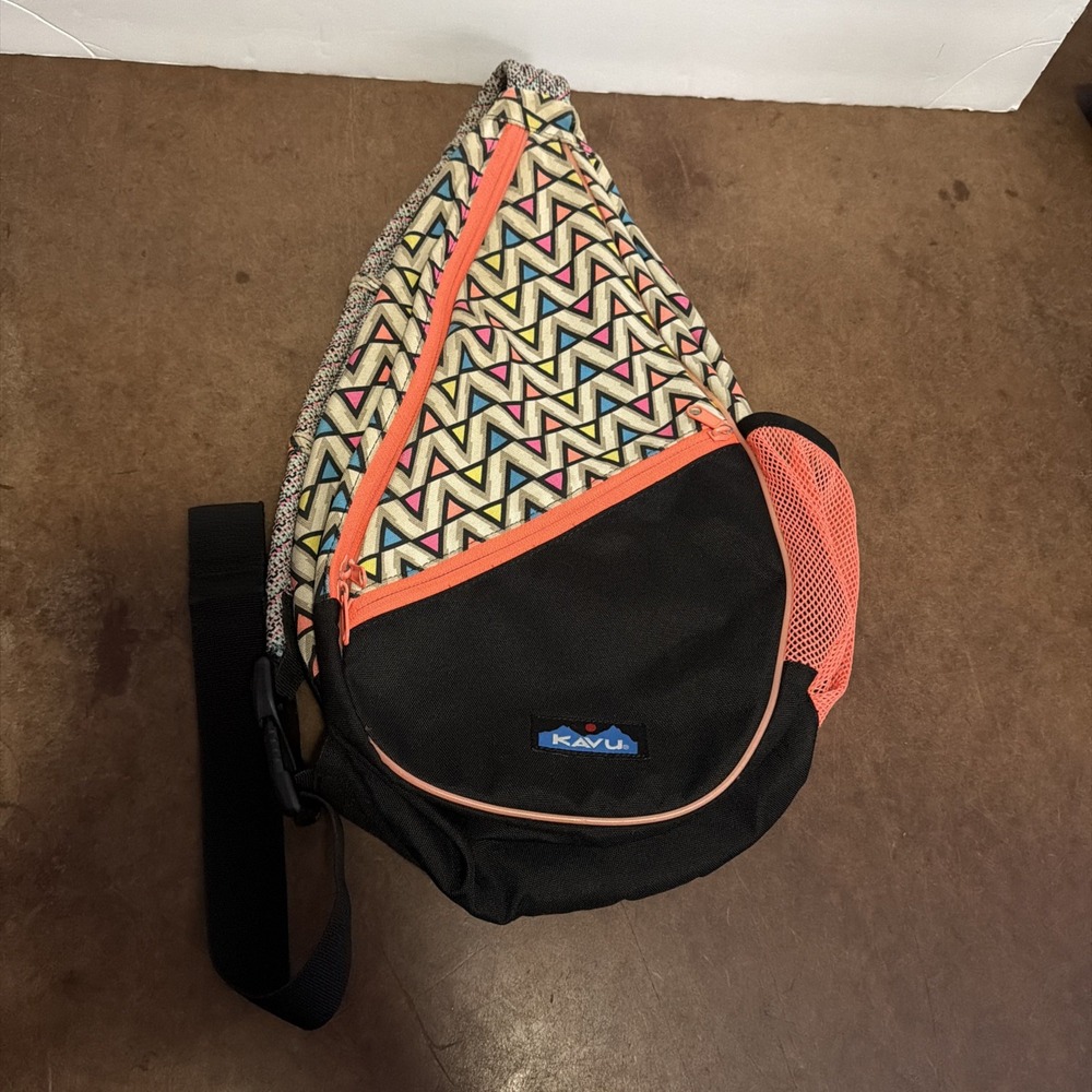 KAVU Paxton Pack backpack rope sling bag in a colorful pattern